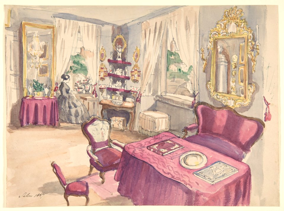 Drawing of an Interior- Salon MET DP809405
