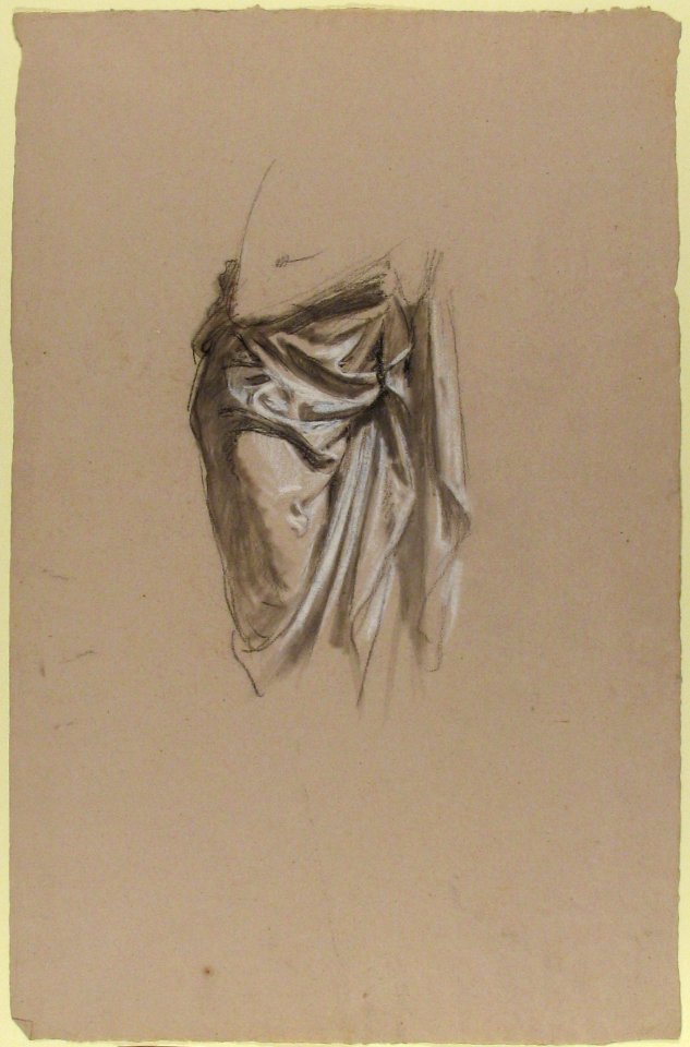 Drapery Study for Clovis (middle register; study for wall paintings in the Chapel of Saint Remi, Sainte-Clotilde, Paris, 1858) MET 1989.122.5