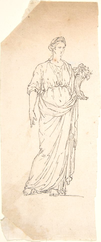 Drawing of Female Statue with Cornucopia MET DP808774