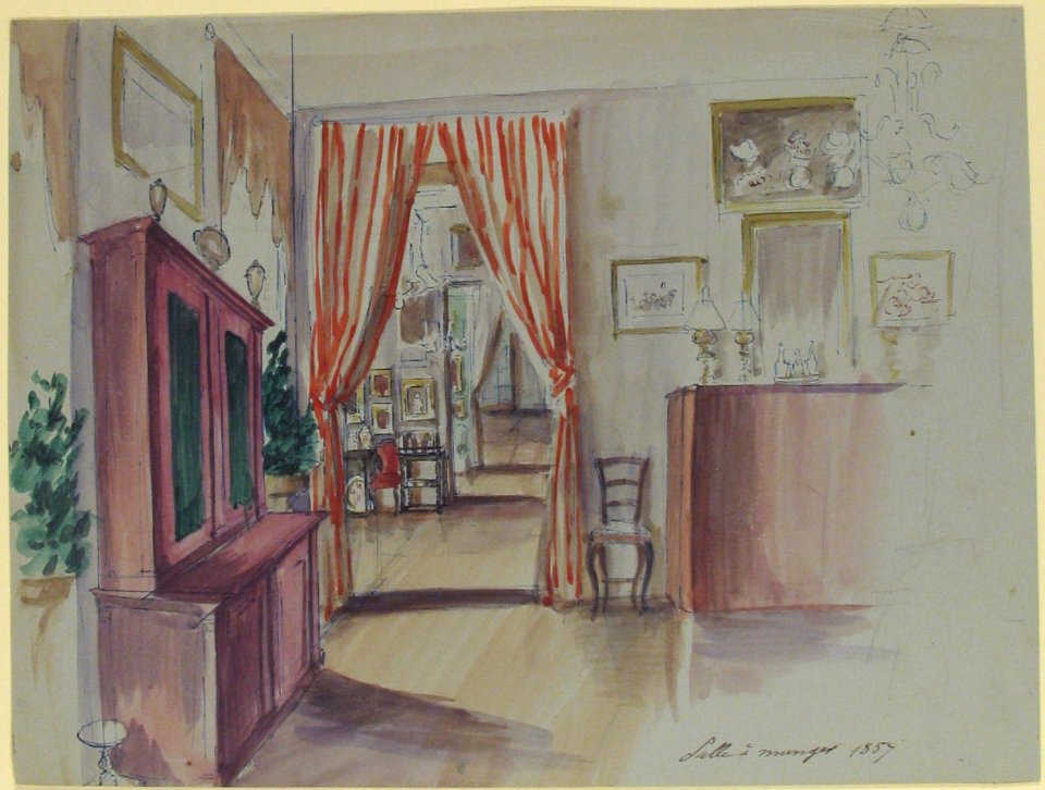 Drawing of an Interior- Salle à manger MET 1972.642.13
