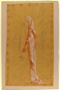Drapery Study for Sainte-Clotilde (upper register); verso- Standing Soldier; (studies for wall paintings in the Chapel of Saint Remi, Sainte-Clotilde, Paris, 1858) MET 1989.122.43