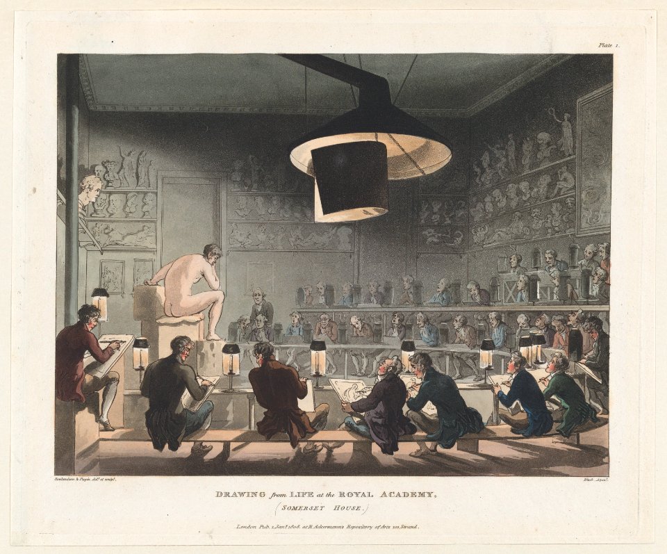 Drawing from Life at the Royal Academy, Somerset House MET DP874002