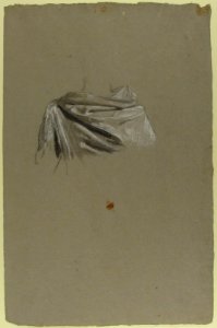 Drapery Study for Soldier (middle register; study for wall paintings in the Chapel of Saint Remi, Sainte-Clotilde, Paris, 1858) MET 1989.122.16