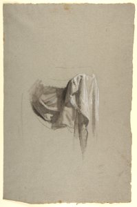 Drapery Study for Figure Holding Crown (middle register); study for wall paintings in the Chapel of Saint Remi, Sainte-Clotilde, Paris, 1858 MET DP812043