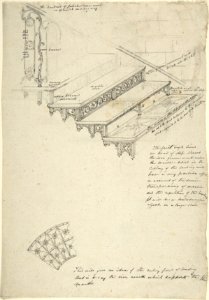Drawing for an iron stairway with marble treads MET DP806255