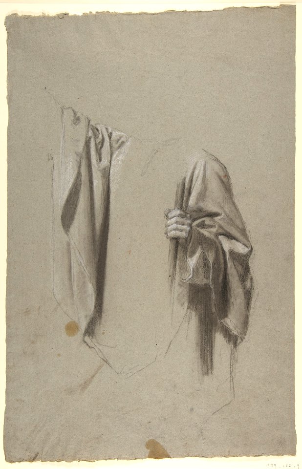 Drapery Study for Saint Remi (middle register; study for wall paintings in the Chapel of Saint Remi, Sainte-Clotilde, Paris, 1858) MET DP812039