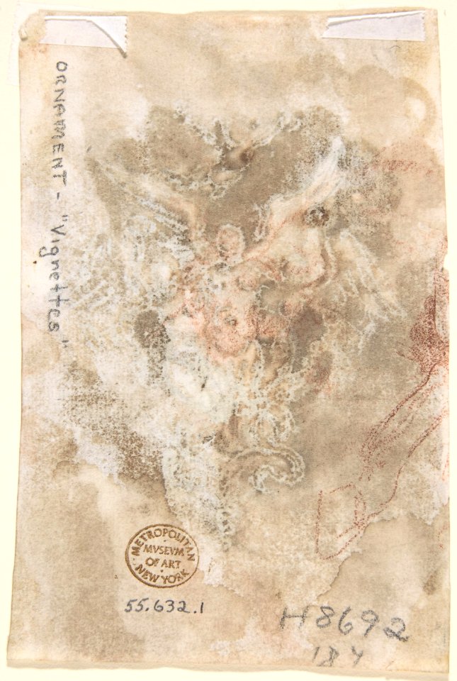 Drawing for a Vignette of Fame (recto); Cropped Drawing of Horse's Leg (verso) MET DP803264
