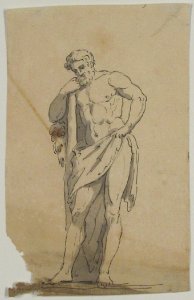 Drawing after Male Statue Leaning on Tree Trunk MET 63.712.43