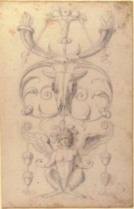 Drawing of a Grotesque after a 16th-century Decorative Relief. MET 60.626.10
