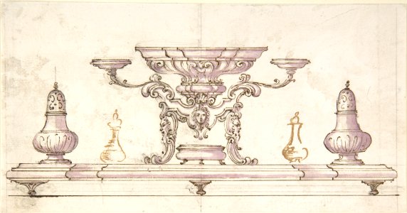 Drawing for Centerpiece and Salt Cellars MET DP803154