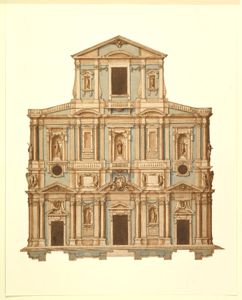 Drawing for Buontalenti's Model for the Facade of S. Maria del Fiore of Florence MET DP820252