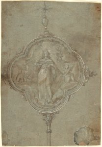 Drawing for a Standard with Christ in Glory Flanked by Putti MET DP810253