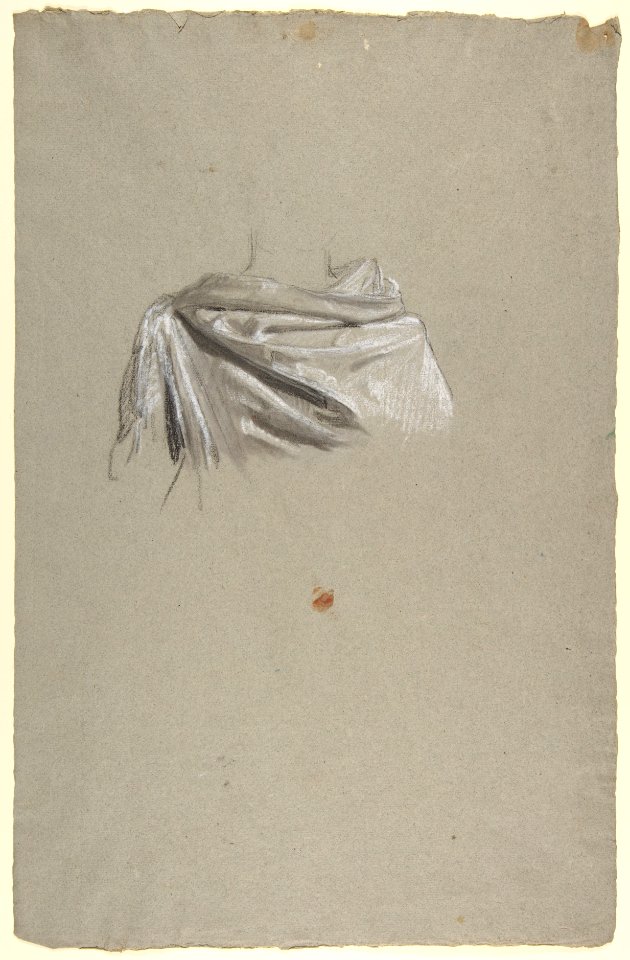 Drapery Study for Soldier (middle register; study for wall paintings in the Chapel of Saint Remi, Sainte-Clotilde, Paris, 1858) MET DP812044