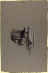 Drapery Study for Figure Holding Crown (middle register); study for wall paintings in the Chapel of Saint Remi, Sainte-Clotilde, Paris, 1858 MET 1989.122.7