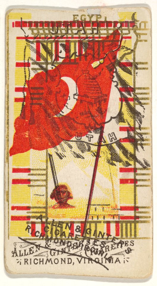 Egypt and Utah (double-printed card), from Flags of All Nations, Series 1 (N9) for Allen & Ginter Cigarettes Brands MET DP831959