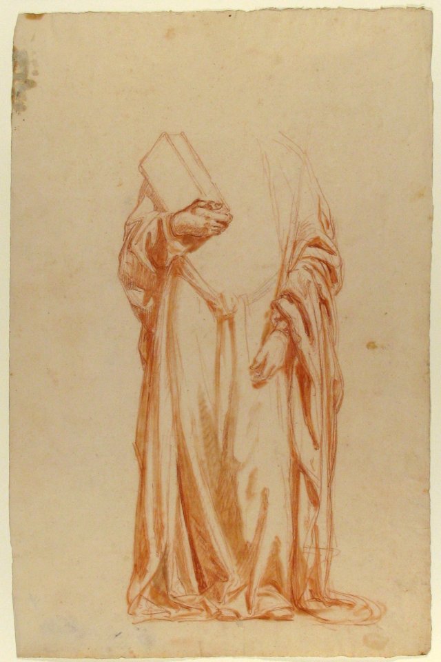 Drapery Study for Sainte-Clotilde (upper register; study for wall paintings in the Chapel of Saint Remi, Sainte-Clotilde, Paris, 1858) MET 1989.122.44