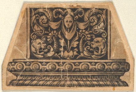 Detail with a Horned Mask Wearing a Whimple, from a Design for a Sword or Dagger Handle MET DP837261