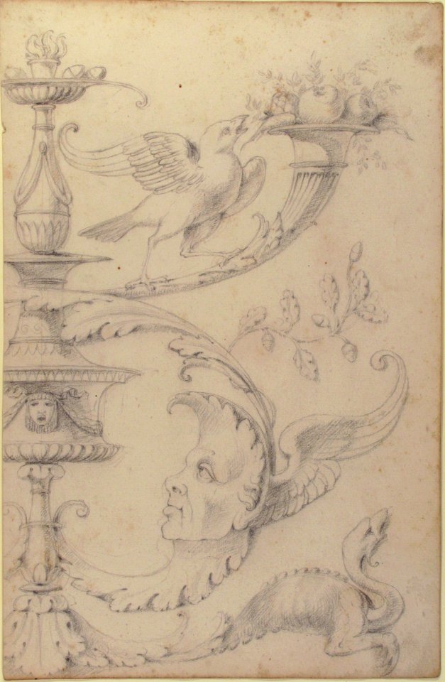 Drawing of a Grotesque after a 16th-century Decorative Relief. MET 60.626.12