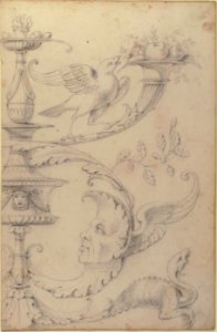 Drawing of a Grotesque after a 16th-century Decorative Relief. MET 60.626.12