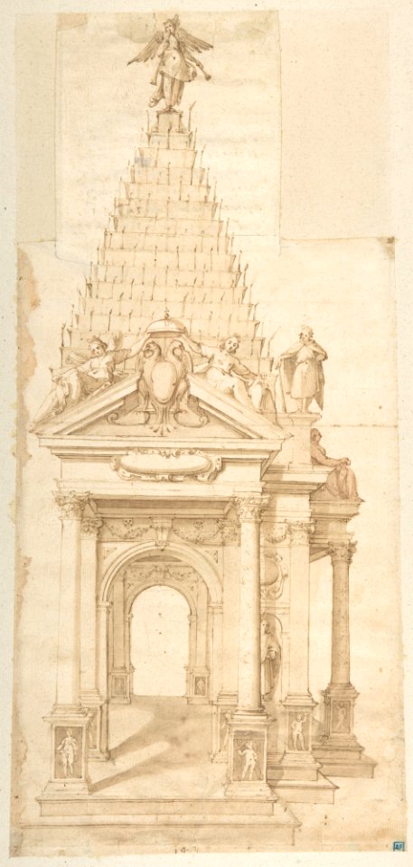Drawing of a Catafalque for Philip II of Spain, 1598 MET DP801296