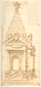 Drawing of a Catafalque for Philip II of Spain, 1598 MET DP801296