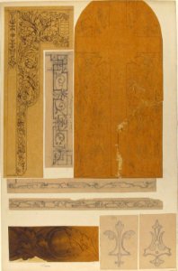 Eight designs for painted wall decorations; one for "chanteloup," another for "Nause" MET 67.827.205