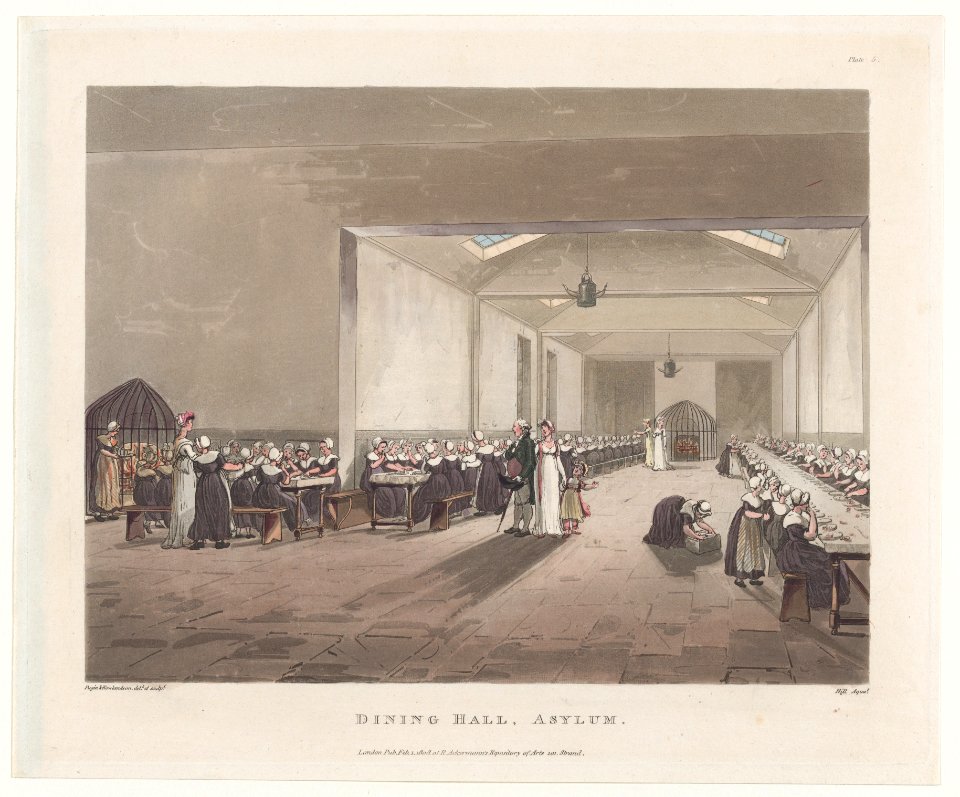 Dining Hall, Asylum (Microcosm of London, plate 5) MET DP873987