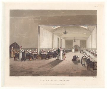 Dining Hall, Asylum (Microcosm of London, plate 5) MET DP873987