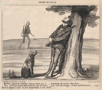 Eh! bien, monsieur Caboulot, vous ne venez pas?...., from Croquis de Chasse, published in Le Charivari, October 6, 1859 MET DP876773