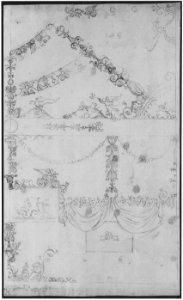 Domus Aurea, Volta Gialla, grotteschi, details (recto) Unidentified building, thermal window, elevation (verso) MET sf68 769 67r-MM43715