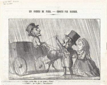 Driver, Stop, I will hire you and pay you by the hour!, from 'The coachmen in Paris,' published in Le Charivari, December 21, 1864 MET DP877188