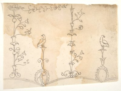 Domus Aurea, unidentified, grotteschi, details (recto) blank (verso) MET DP810802