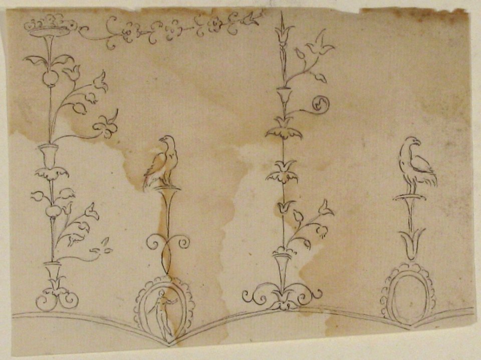 Domus Aurea, unidentified, grotteschi, details (recto) blank (verso) MET 68.769.56
