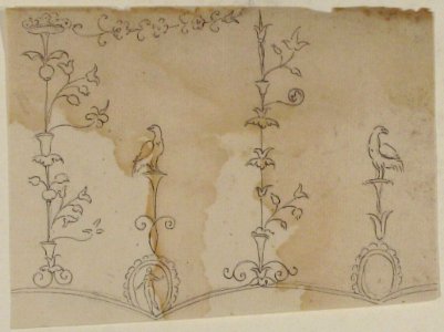 Domus Aurea, unidentified, grotteschi, details (recto) blank (verso) MET 68.769.56
