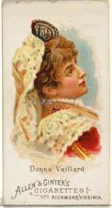 Donna Vaillard, from World's Beauties, Series 1 (N26) for Allen & Ginter Cigarettes MET DP838121