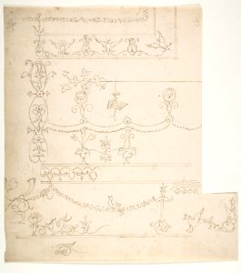 Domus Aurea, cryptoporticus, grostteschi, details (recto) blank (verso) MET DP810807