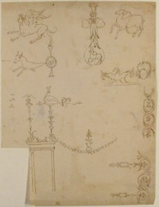 Domus Aurea, cryptoporticus, grotteschi, details (recto) blank (verso) MET 68.769.60