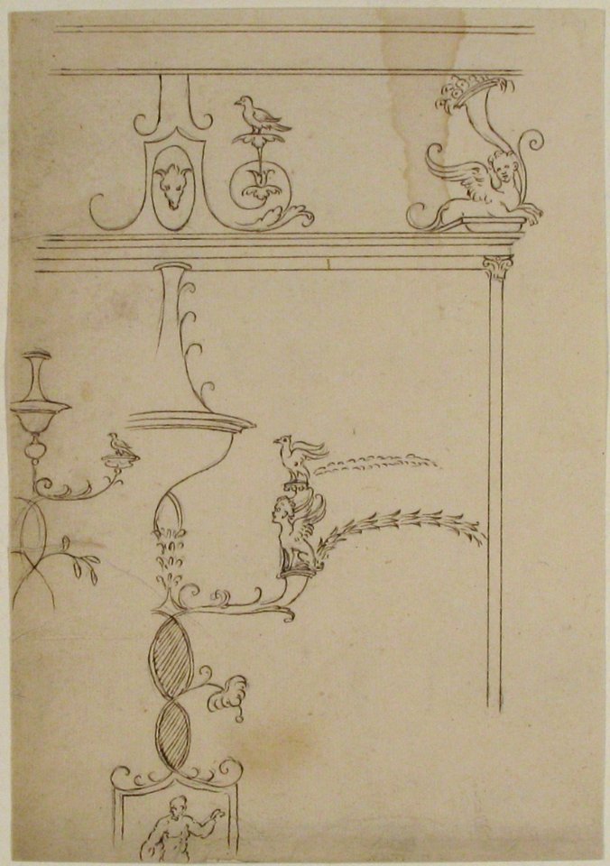 Domus Aurea, unidentified, grotteschi, details (recto) blank (verso) MET 68.769.58
