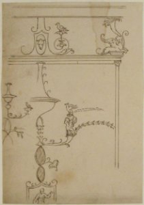 Domus Aurea, unidentified, grotteschi, details (recto) blank (verso) MET 68.769.58