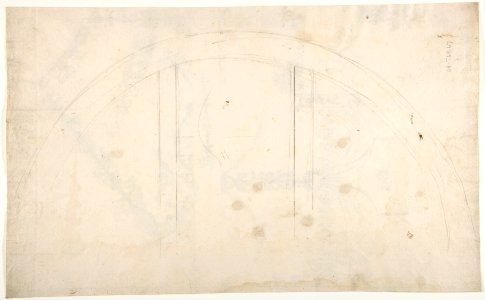 Domus Aurea, Volta Gialla, grotteschi, details (recto) Unidentified building, thermal window, elevation (verso) MET DP810809