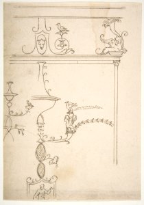 Domus Aurea, unidentified, grotteschi, details (recto) blank (verso) MET DP810803