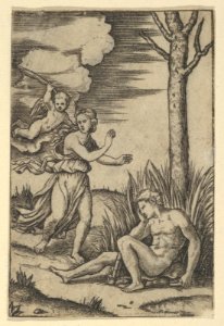 Diana followed by cupid at left, Endymion at right MET DP854044