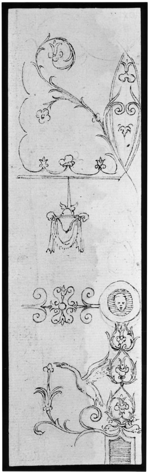Domus Aurea, unidentified, grotteschi, details (recto) blank (verso) MET sf68 769 57r-MM43705