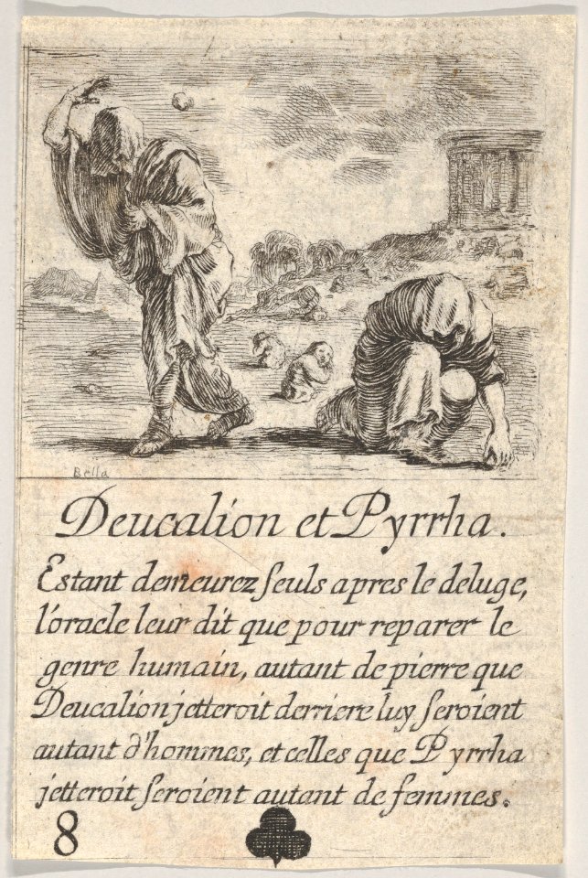 Deucalion and Pyrrha, from 'Game of Mythology' (Jeu de la Mythologie) MET DP831108