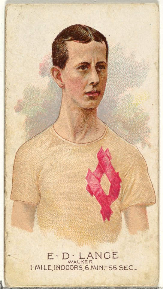E.D. Lange, Walker, from World's Champions, Series 2 (N29) for Allen & Ginter Cigarettes MET DP838255