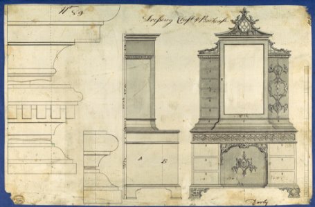 Dressing Chest and Bookcase, from Chippendale Drawings, Vol. II MET DP118216