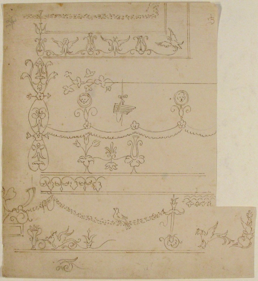 Domus Aurea, cryptoporticus, grostteschi, details (recto) blank (verso) MET 68.769.61