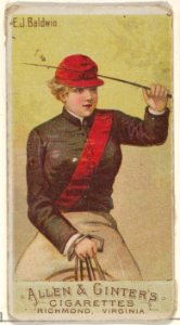 E.J. Baldwin, from the Racing Colors of the World series (N22a) for Allen & Ginter Cigarettes MET DP835156