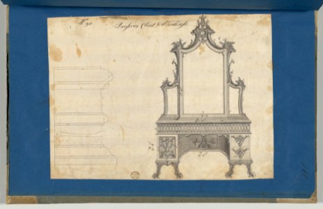 Dressing Chest and Bookcase, from Chippendale Drawings, Vol. II MET DP-14176-067