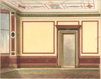 Dining Room Elevation in a Simplified Third Pompeian Style MET DP805633